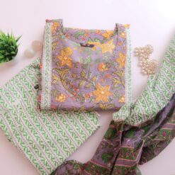 Mango Flower Cotton Suit